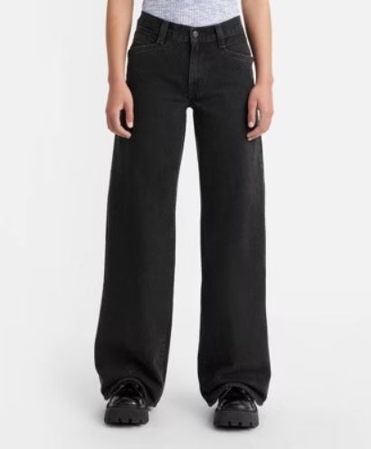 25x31 Levi's Women's 94’s Baggy Wide Leg Jeans Over Exposure – Black